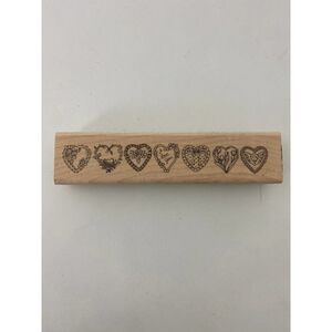 Vintage Wood Rubber Stamp Hearts I Love You Scrapbooking Crafts